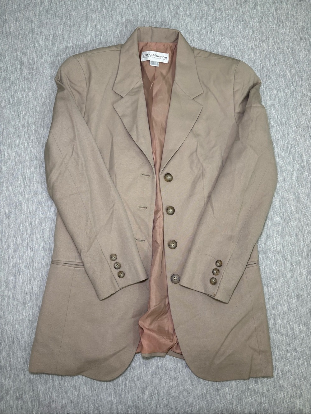 Liz Claiborne 100 percent wool Women's Taupe Blazer Jacket